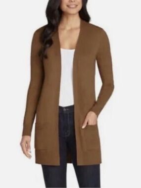Womens Matty M Chenille Cardigan Tobacco Brown Size M